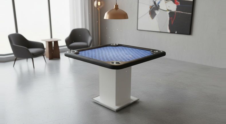 Mesa de Truco Oficial 100% Personalizada Azul e Coluna Branca - Tru1